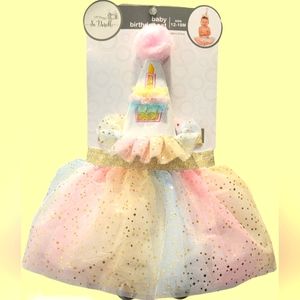 Baby 1st Birthday Tutu & Party Hat Set Size 12-18 Months So 'Dorable 2 Piece